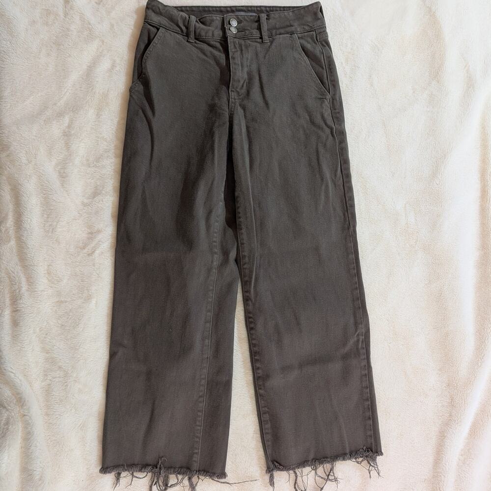Just USA | Olive Green Raw Hem Straight Leg Jeans AB193 | Women's 27/4